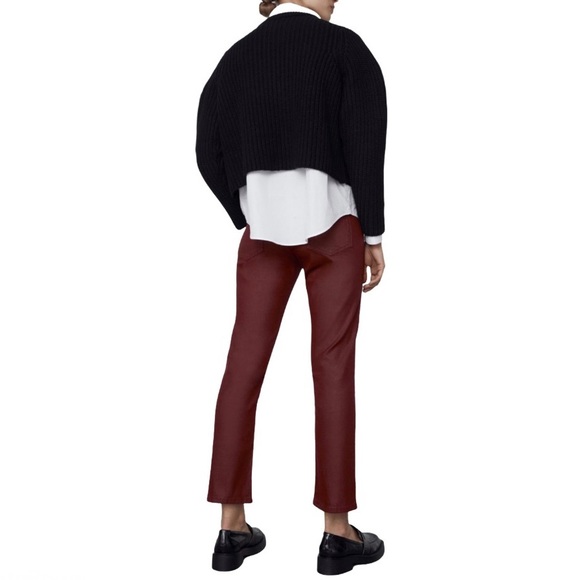 🌸New🌸 Zara Coated Slim Fit Pants Size 34 / 2 NWT - Picture 3 of 15